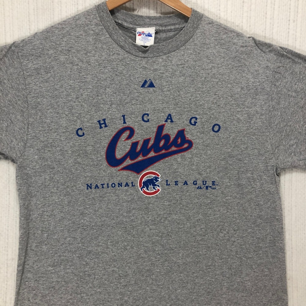 Majestic Chicago‎ Cubs National League T-Shirt Mens Large Gray MLB 2005 Graphic